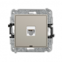 Mechanizm gniazda komputerowego pojedynczego 1xRJ45, kat. 6, 8-stykowy, bez pola opisowego podtynkowy IP 20 ICON taupe - KARLIK - 60IGKBO-3