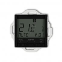 REGULATOR TEMPERATURY ELEKTRONICZNY PODŚWIETLENIE NIEBIESKIE IP30, 230 V AC, 50 HZ, (195-253 V), max. 16A CZARNY MAT MINI  - KARLIK - 12MRT-3.2