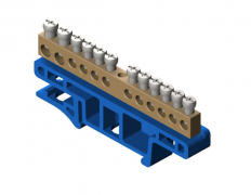 LISTWA ZACISKOWA NA SZYNĘ TH35 12-TOROWA NIEBIESKI - ELEKTRO-PLAST NASIELSK - 0921-00
