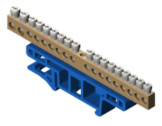 LISTWA ZACISKOWA NA SZYNĘ TH35 18-TOROWA NIEBIESKI - ELEKTRO-PLAST NASIELSK - 0922-00
