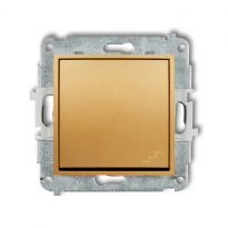 Mechanizm łącznika schodowego podtynkowy IP 20 / IP 44, 10AX 250V~ MINI złoty - KARLIK - 29MWP-3