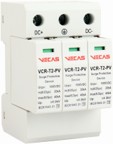 Ogranicznik przepięć PV T2 (C) 1000V DC 20kA 4,0kV 3P - KKLN - VCS-VCR-T2-PV-3P