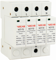 Ogranicznik przepięć T2 (C) C40 275V AC 20kA 1,5kV 4P - KKLN - VCS-VCT-T2-AC-C40-275-4P