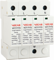 Ogranicznik przepięć T1T2 (B+C) 275V AC 7kA 1,5kV 4P - KKLN - VCS-VCT-T1T2-AC-7-4P
