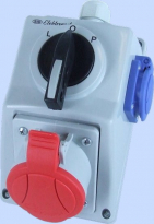 ZESTAW INSTALACYJNY 32A 3P+N+Z + GNIAZDO 2P+Z IP54 PRZEŁĄCZNIK L-0-P C32-48.1N - ELEKTROMET DZIERŻONIÓW - 974014