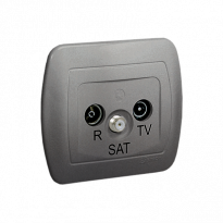 Gniazdo antenowe R-TV-SAT przelotowe; aluminiowy - KONTAKT SIMON - AASP/26