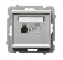 GNIAZDO TELEFONICZNE POJEDYNCZE MODUŁ ALUMINIUM SONATA - OSPEL - GPT-1R/m/38