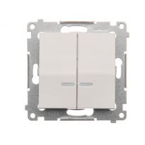 ŁĄCZNIK ŚWIECZNIKOWY Z PODŚWIETLENIEM LED DO WERSJI IP44 ZACISKI AUTOMATYCZNE 10AX 250V BIAŁY SIMON 54 - KONTAKT SIMON - DW5BL.01/11