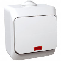 ŁĄCZNIK 1-BIEGUNOWY Z PODŚWIETLENIEM IP44 BIAŁY CEDAR PLUS - SCHNEIDER ELECTRIC - WDE000514