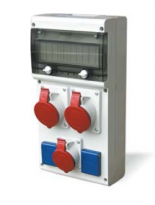 ROZDZIELNIA BUDOWLANA GNIAZDA 1X32A/5P + 1X16A/5P + 3X230V 11 MODUŁÓW IP44 - SCAME - 632.312W