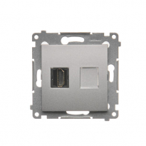 GNIAZDO HDMI SREBRNY MAT SIMON 54 - KONTAKT SIMON - DGHDMI.01/43