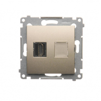 Gniazdo HDMI (moduł); złoty mat - KONTAKT SIMON - DGHDMI.01/44