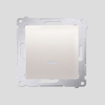Łącznik jednobiegunowy z podświetleniem LED (moduł) 10AX, 250V~, szybkozłącza; kremowy - KONTAKT SIMON - DW1L.01/41