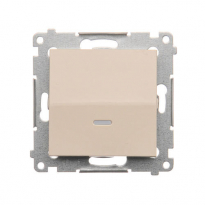 Łącznik jednobiegunowy z sygnalizacją załączenia LED (moduł) 10AX, 250V~, szybkozłącza; kremowy - KONTAKT SIMON - DW1ZL.01/41