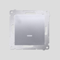 Łącznik jednobiegunowy z sygnalizacją załączenia LED (moduł) 10AX, 250V~, szybkozłącza; srebrny mat - KONTAKT SIMON - DW1ZL.01/43
