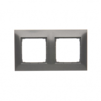 Ramka 2-krotna PREMIUM do puszek karton-gips IP20 / IP44; antracyt - KONTAKT SIMON - DRK2/48