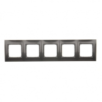Ramka 5-krotna PREMIUM do puszek karton-gips IP20 / IP44; antracyt - KONTAKT SIMON - DRK5/48