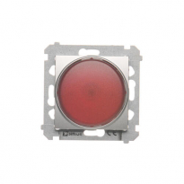 Sygnalizator świetlny LED – światło czerwone (moduł) 230V~; srebrny mat - KONTAKT SIMON - DSS2.01/43