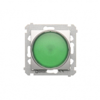 Sygnalizator świetlny LED – światło zielone (moduł) 230V~; srebrny mat - KONTAKT SIMON - DSS3.01/43