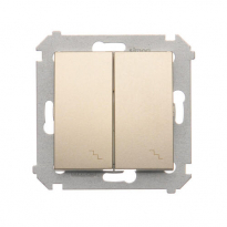 Łącznik schodowy podwójny z podświetleniem (moduł) 10AX, 250V~, zaciski śrubowe; złoty mat - KONTAKT SIMON - DW6/2L.01/44