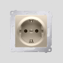 Gniazdo Schuko z przesłonami (moduł) 16A, 250V~, zaciski śrubowe; złoty mat - KONTAKT SIMON - DGSz1Z.01/44