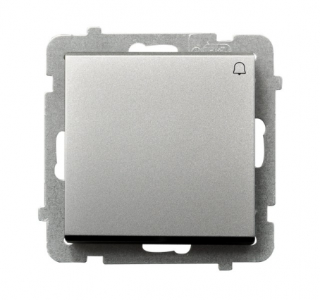 ŁĄCZNIK ZWIERNY DZWONEK ZACISKIAUTOMATYCZNE 10AX 250V IP20 SREBRNY MAT SONATA - OSPEL - ŁP-6R/m/38
