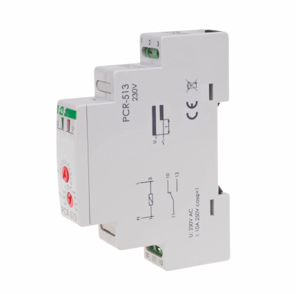 Przekaźnik czasowy rewersyjny, styki: 1NO/NC, 230V - F&F - PCR-513
