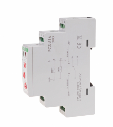 Przekaźnik czasowy 10-funkcyjny, styk: 1 NO/NC, U=230 i 24V - F&F - PCS-516DUO