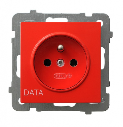 GNIAZDO POJEDYNCZE Z UZIEMIENIEM DATA BEZ RAMKI AS - OSPEL - GP-1GZD/m/00