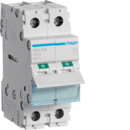 MODUŁOWY ROZŁĄCZNIK IZOLACYJNY 2-POLOWY 125A - HAGER - SBN299