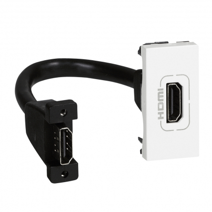 GNIAZDO HDMI TYPU A Z PRZEWODEM BIAŁY MOSAIC - LEGRAND - 078778