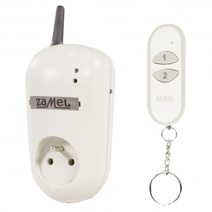 GNIAZDO ZDALNIE STEROWANE Z PILOTEM TYP: RWG-01K (RWG-01+P-257/2). - ZAMEL - EXF10000062