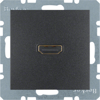 GNIAZDO HDMI Z PRZYŁĄCZEM 90° ANTRACYT MAT B.KWADRAT/B.3/B.7  - HAGER - 3315431606