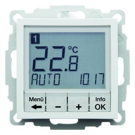 REGULATOR TEMPERATURY ZE STEROWANIEM CZASOWYM ZE STYKIEM ZWIERNYM I ELEMENTEM CENTRALNYM BIAŁY B.3/B.7 - HAGER - 20441909