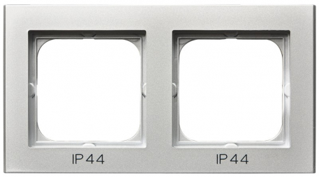 RAMKA PODWÓJNA DO ZESTAWÓW IP44 SREBRO MAT SONATA - OSPEL - RH-2R/38