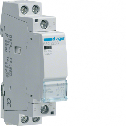 Stycznik cichy 230VAC 2NO 25A AC-7a/b - HAGER - ESC225S