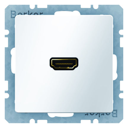 GNIAZDO HDMI Z PRZYŁĄCZEM 90° BIAŁY AKSAMIT Q.1 - HAGER - 3315436089