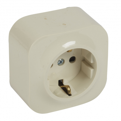 GNIAZDO POJEDYNCZE Z UZIEMIENIEM SCHUKO 16 A - 250 V KREMOWE FORIX IP20 - LEGRAND - 782450