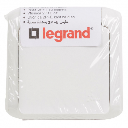 GNIAZDO POJEDYNCZE Z UZIEMIENIEM 2P+Z Z PRZESŁONAMI ZACISKI ŚRUBOWE 16A 250V IP44 BIAŁY FORIX - LEGRAND - 782375
