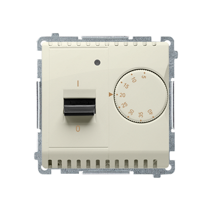 Regulator temperatury z czujnikiem wewnętrznym, 16A, 230V~. Montaż gniazda na wkręty do puszki; beż - KONTAKT SIMON - BMRT10W.02/12