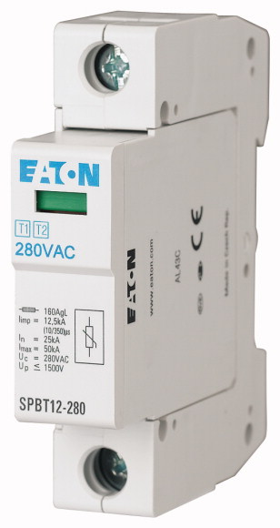 OGRANICZNIK PRZEPIĘĆ AC TYP T1+T2 1P 12,5kA SPBT12-280/1 - EATON - 158306