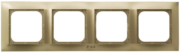 RAMKA POCZWÓRNA DO ŁĄCZNIKÓW IP44 ZŁOTY METALIK IMPRESJA - OSPEL - RH-4Y/28