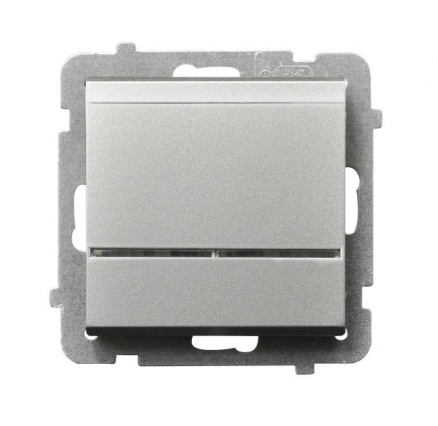 ŁĄCZNIK HOTELOWY Z PODŚWIETLENIEM ZACISKI AUTOMATYCZNE 16AX 250V IP20 SREBRO MAT SONATA - OSPEL - ŁP-15RS/m/38