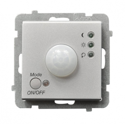 ELEKTRONICZNY CZUJNIK RUCHU SREBRNY MAT SONATA - OSPEL - ŁP-16R/m/38