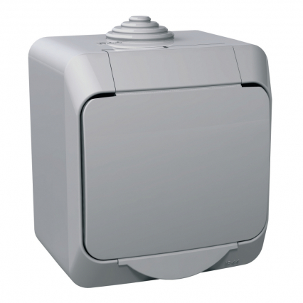 ŁĄCZNIK 1-BIEGUNOWY IP44 SZARY CEDAR PLUS - SCHNEIDER ELECTRIC - WDE000610