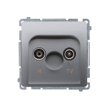 Gniazdo antenowe R-TV zakończeniowe do gniazd przelotowych (moduł), 1x wejście: 5–862 MHz; stal inox - KONTAKT SIMON - BMZAK10/1.01/21