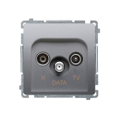 Gniazdo antenowe R-TV-DATA (moduł). 1x wejście: 5–862 MHz; stal inox - KONTAKT SIMON - BMAD.01/21