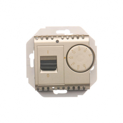 Regulator temperatury z czujnikiem wewnętrznym (moduł) 16(2) A, 230V~. Montaż na wkręty; złoty mat - KONTAKT SIMON - DRT10W.02/44