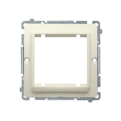 Adapter (przejściówka) na osprzęt standardu 45 × 45 mm. Montaż do puszki na wkręty; beż - KONTAKT SIMON - BMA45/12
