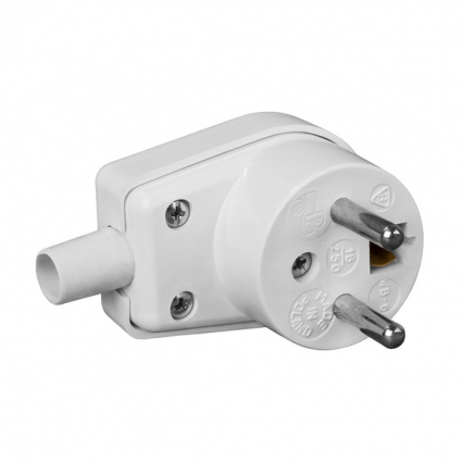 WTYCZKA KĄTOWA Z UZIEMIENIEM 16A 250V IP20 BIAŁY 3300-00 - ELEKTRO-PLAST NASIELSK - 3300-00